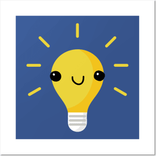 Cutey Face Lightbulb Posters and Art